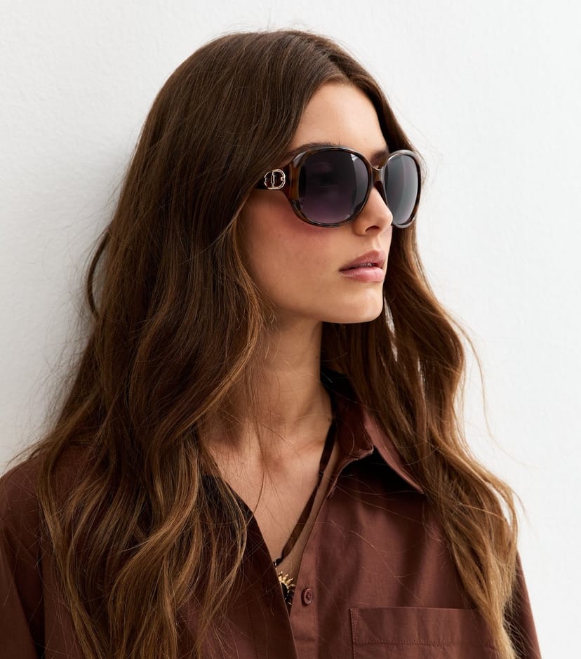 New Look Brown Tortoise Shell Effect Round Sunglasses New Look - 1