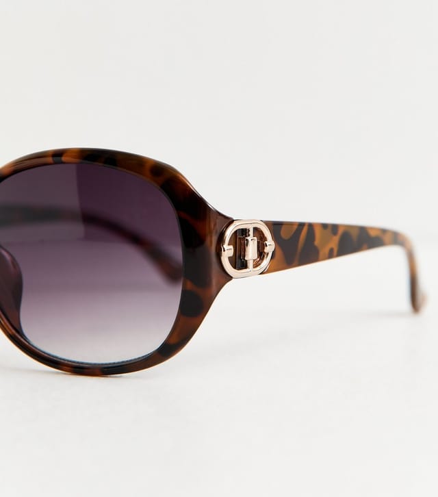New Look Brown Tortoise Shell Effect Round Sunglasses New Look - 3