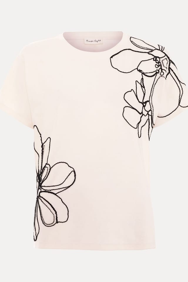 Phase Eight Phase Eight Women's Malani Floral Embroidery T-Shirt in Off-White - 2
