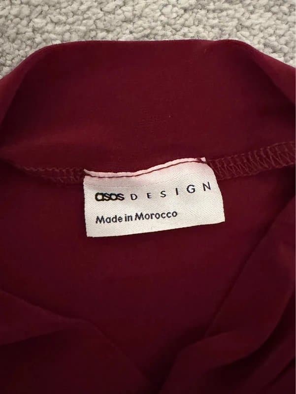 ASOS Design ASOS Design Burgundy High Neck Asymmetrical Top