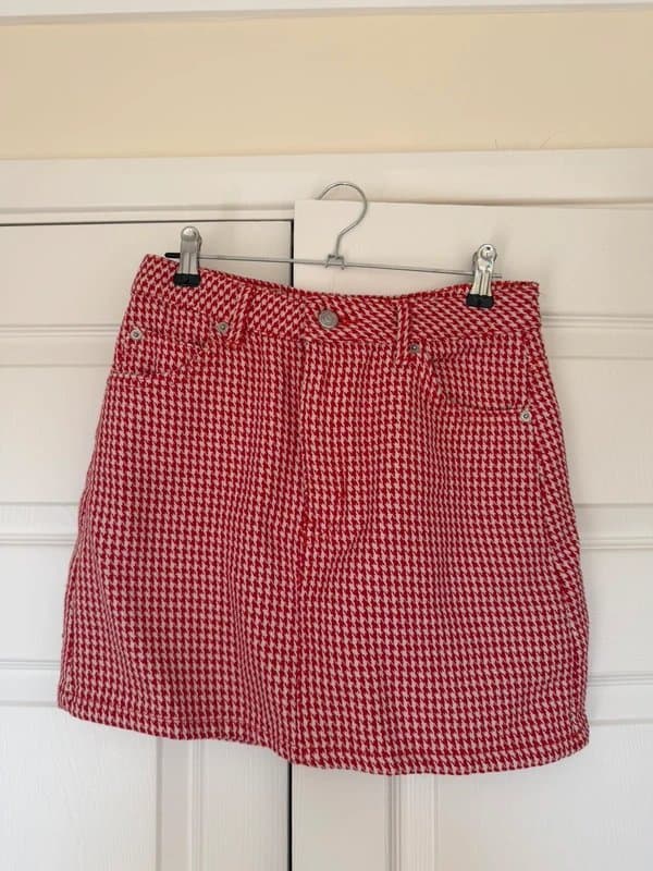 Topshop Topshop red and white mini skirt