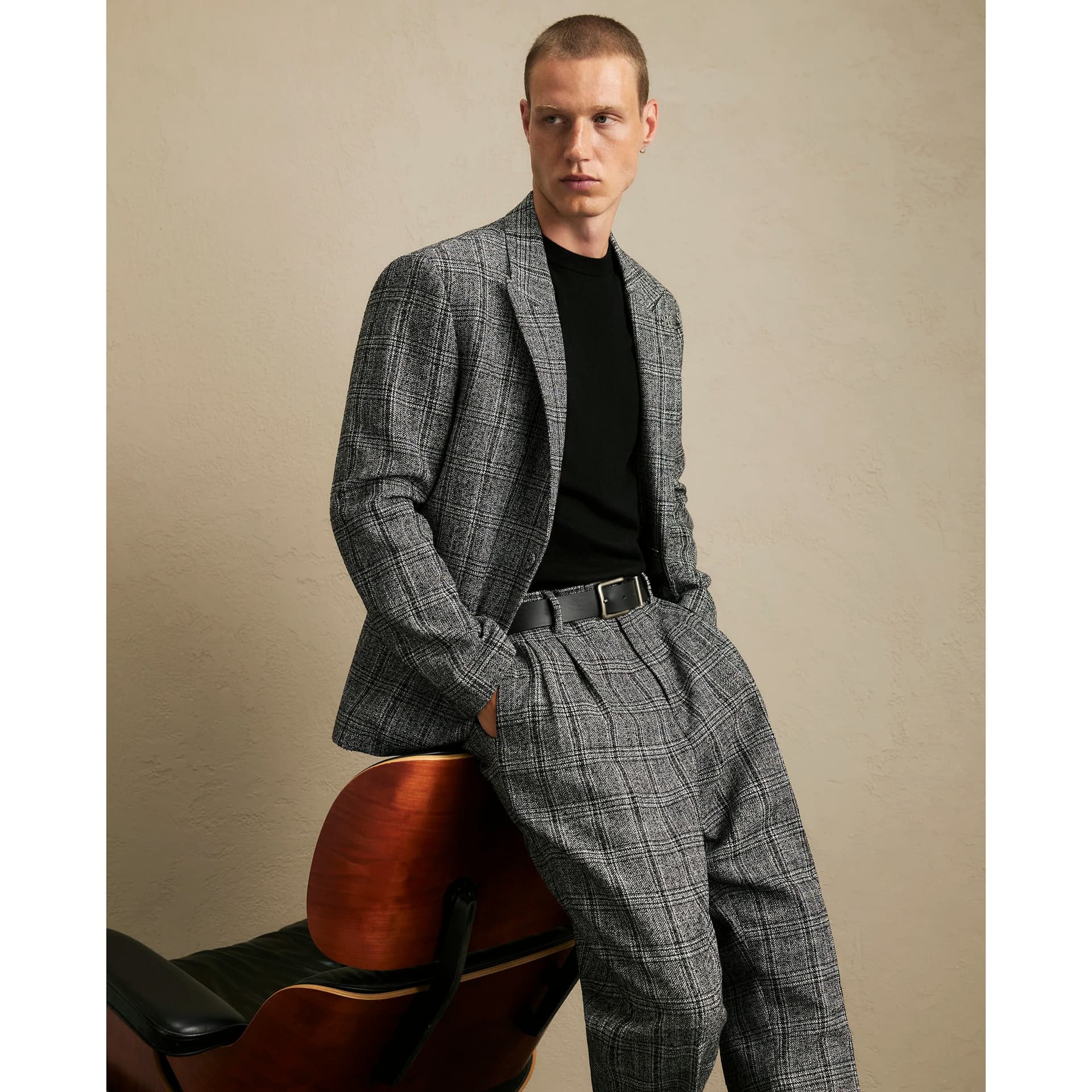 River Island Mens River Island Grey Check Suit Jacket
