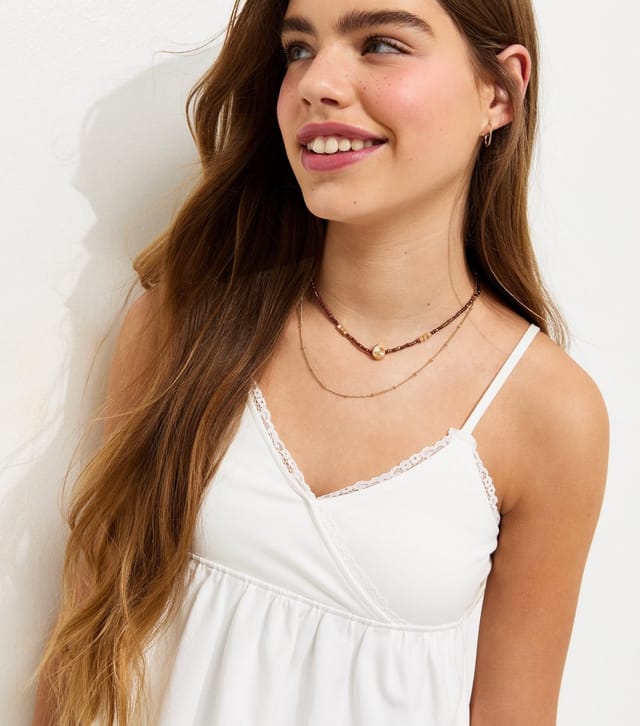 New Look Girls' White Triangle Cami Vest Top New Look - 2