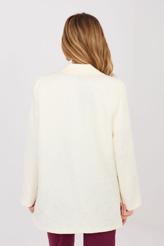 Love Lace Love Lace Women's Embossed Floral Texture Blazer in Cream - 3