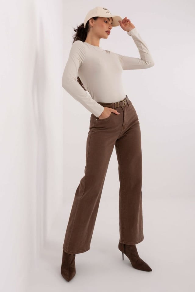 Love Lace Love Lace Women's Fitted Long Sleeve Round Neck Blouse Style 221943 in Beige - 2