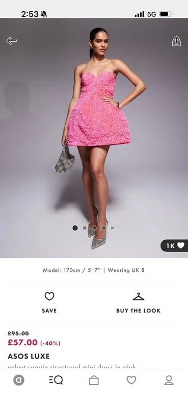 ASOS ASOS luxe pink sequin dress