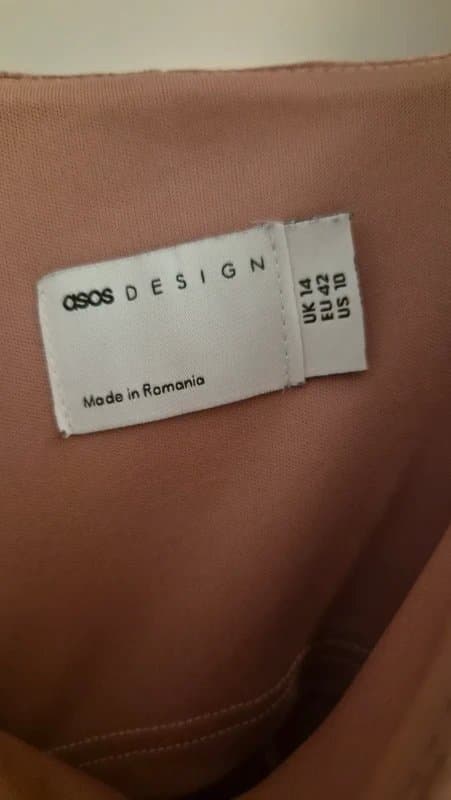 ASOS Design ASOS pink velvet dusty rose pink square neck mini dress