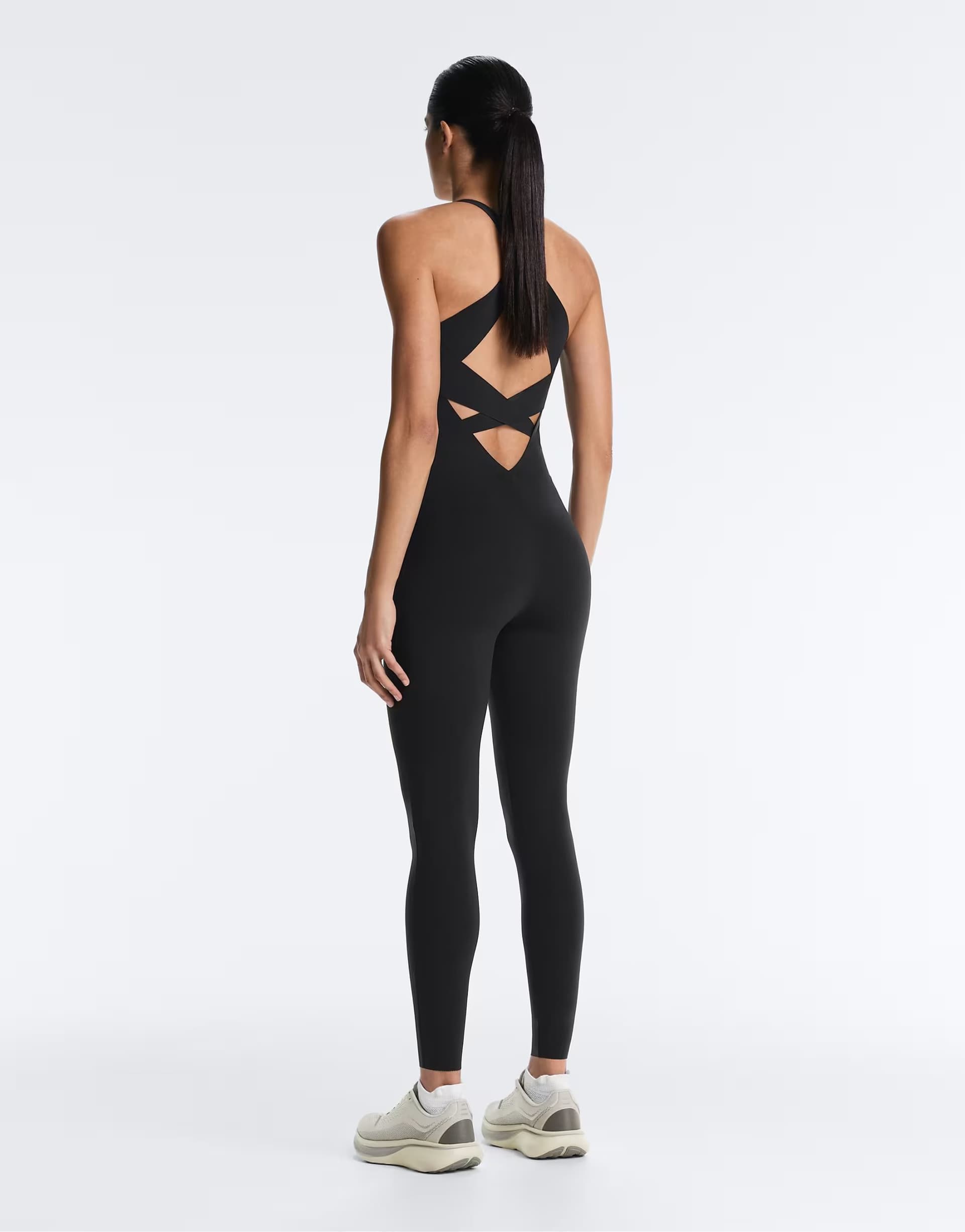 ASOS OYSHO Long compressive halterneck jumpsuit in black