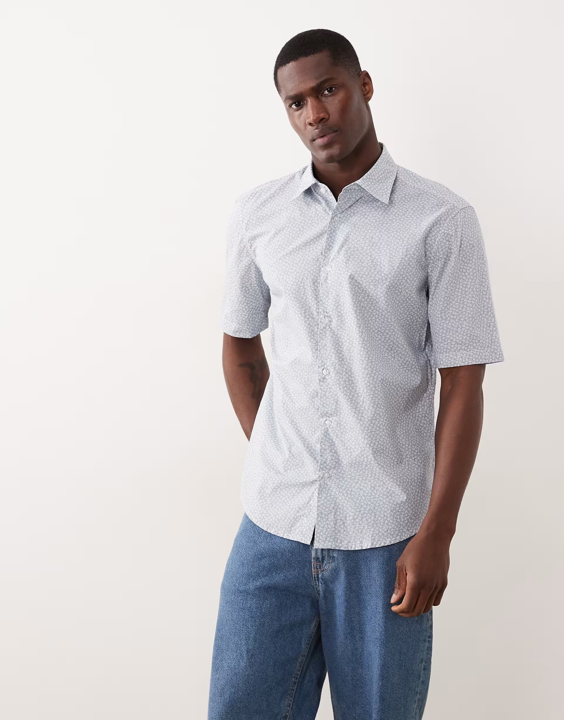ASOS ASOS Pastel Blue Shortsleeve Button-Up Shirt