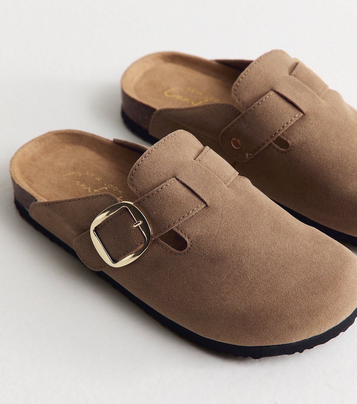 New Look Women's Light Brown Faux Brushed Leather Clogs Vegan New Look - 3