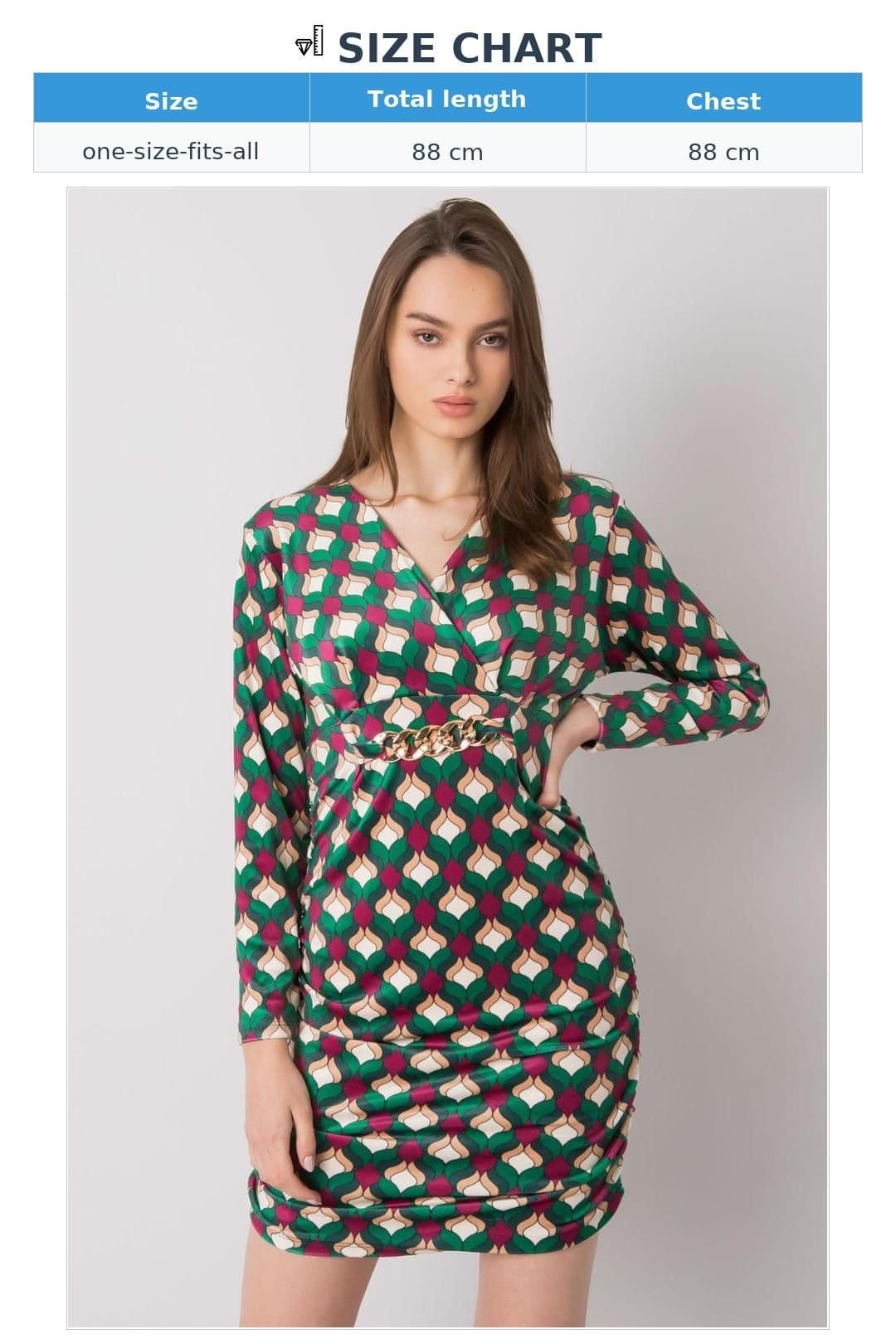 Love Lace Love Lace Women's Long Sleeve Velour Dress for Any Occasion in Green - 4