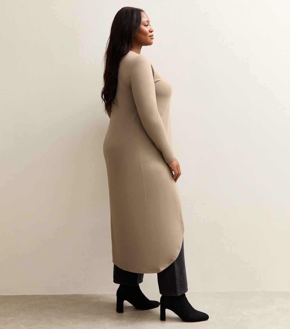 New Look Women's Plus Size Mink Soft Touch Longline Wrap Top Curves New Look - 4