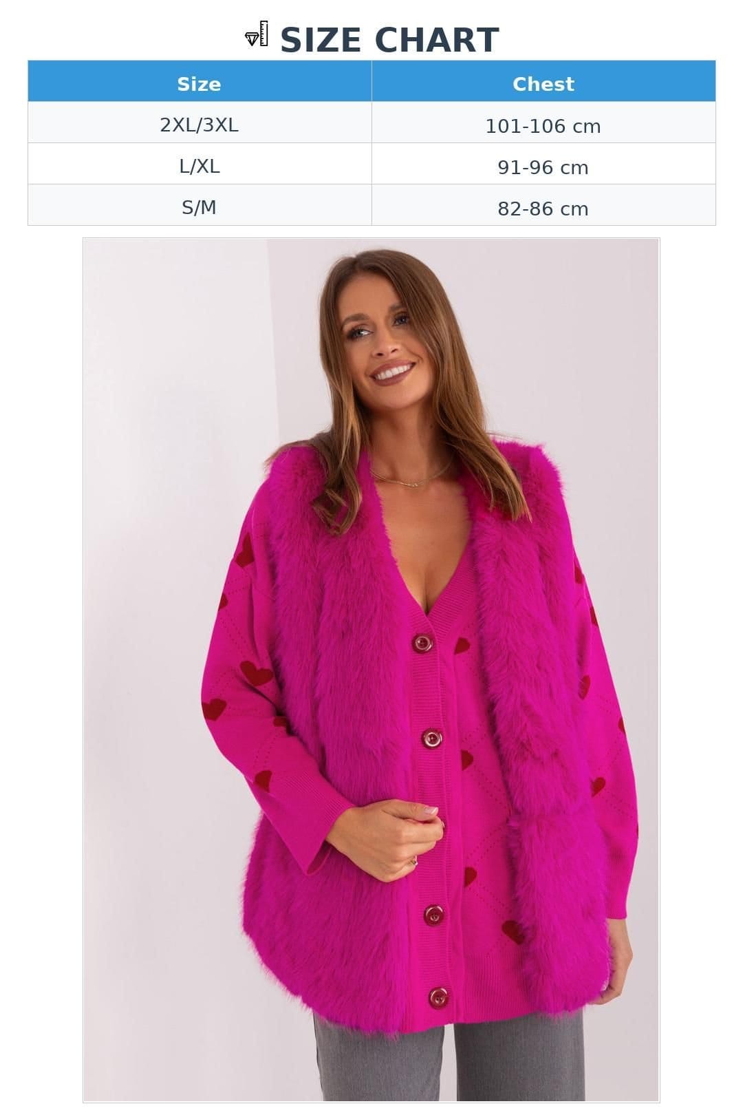 Love Lace Love Lace Women's Soft Polyester Faux Fur Vest with Pockets Style 187599 in Pink - 4