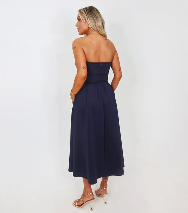 AX Paris Women's Navy Strapless Midi Dress AX Paris New Look - 3