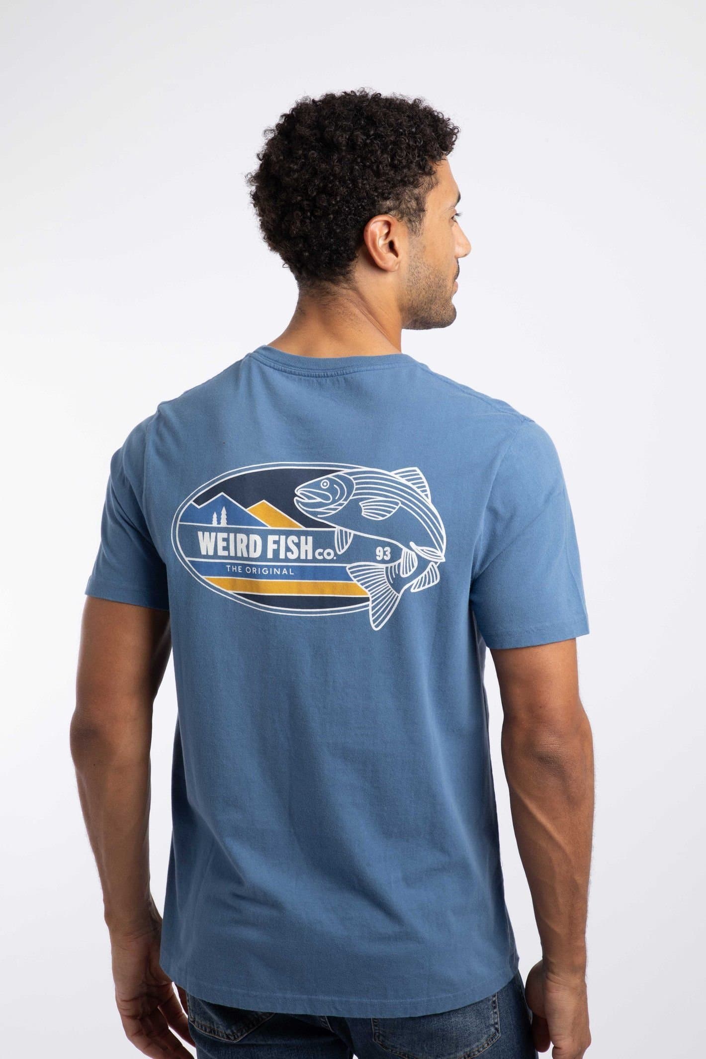 Weird Fish Weird Fish Men's Coarse Fishing Graphic T-Shirt in Mid Blue