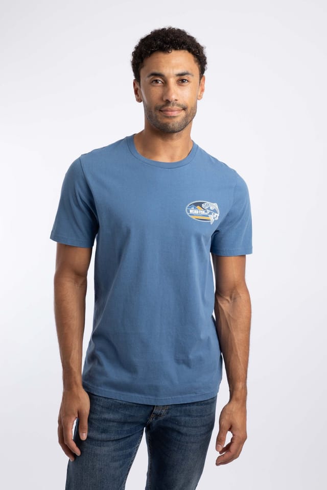 Weird Fish Weird Fish Men's Coarse Fishing Graphic T-Shirt in Mid Blue - 3