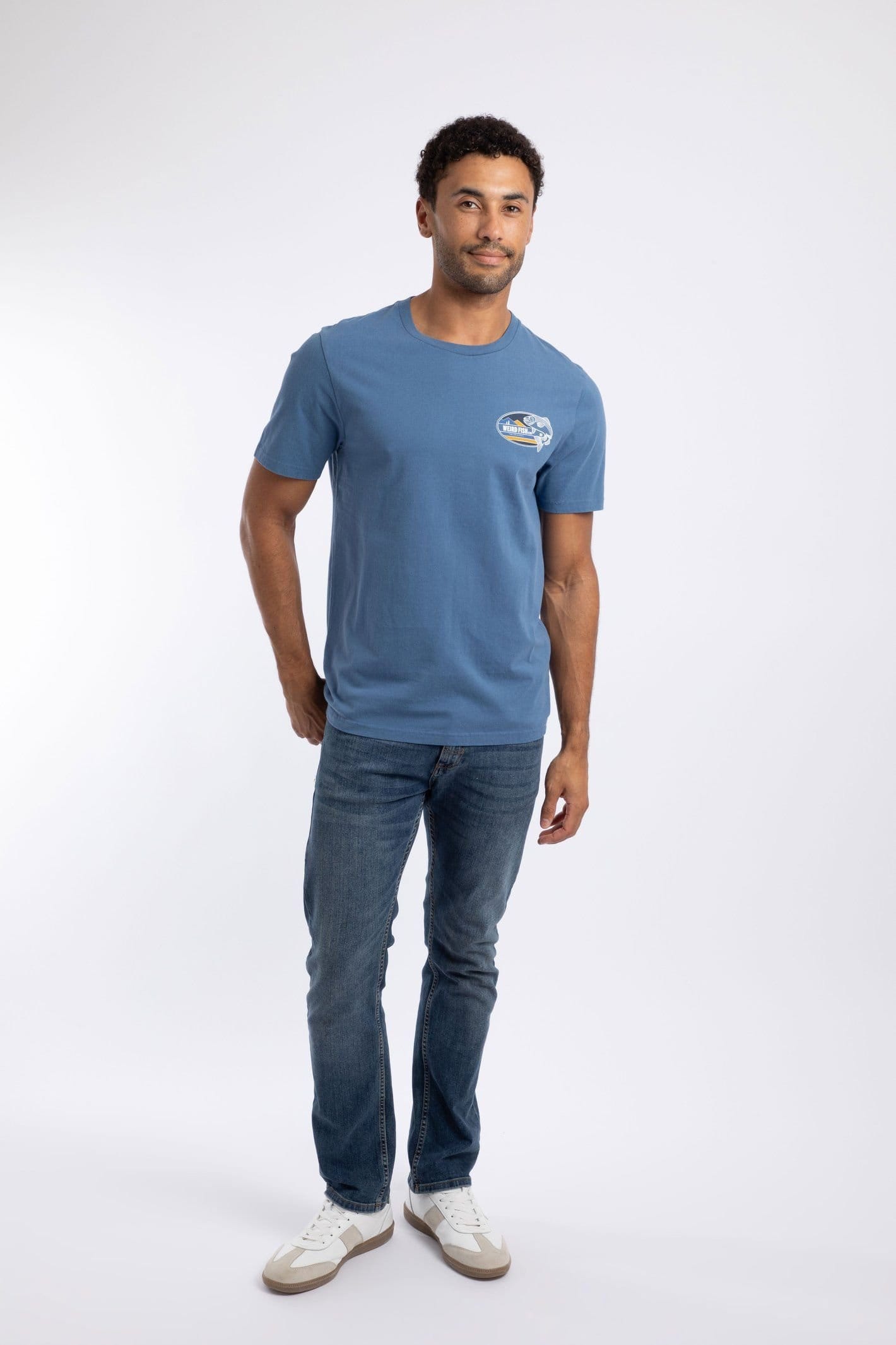 Weird Fish Weird Fish Men's Coarse Fishing Graphic T-Shirt in Mid Blue - 4