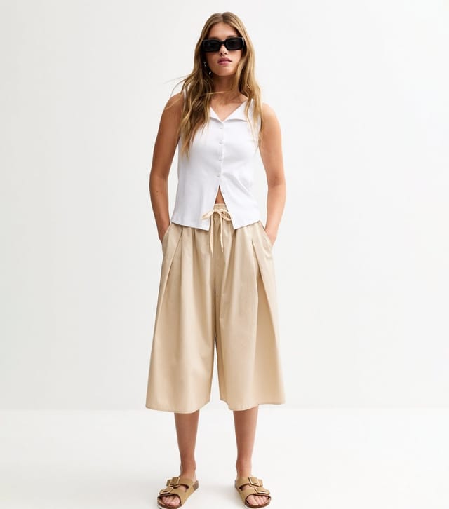 New Look Women's Camel Drawstring Waist Culottes New Look - 3