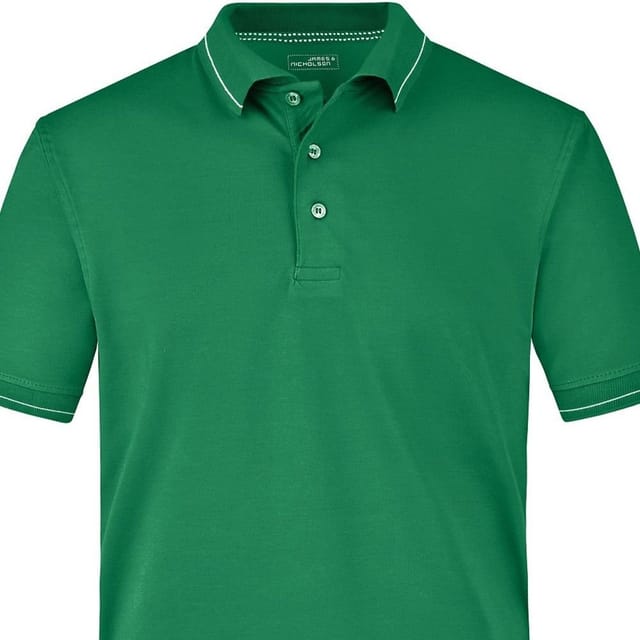 James and Nicholson James and Nicholson Men's Elasticated Polo Shirt in Green - 2