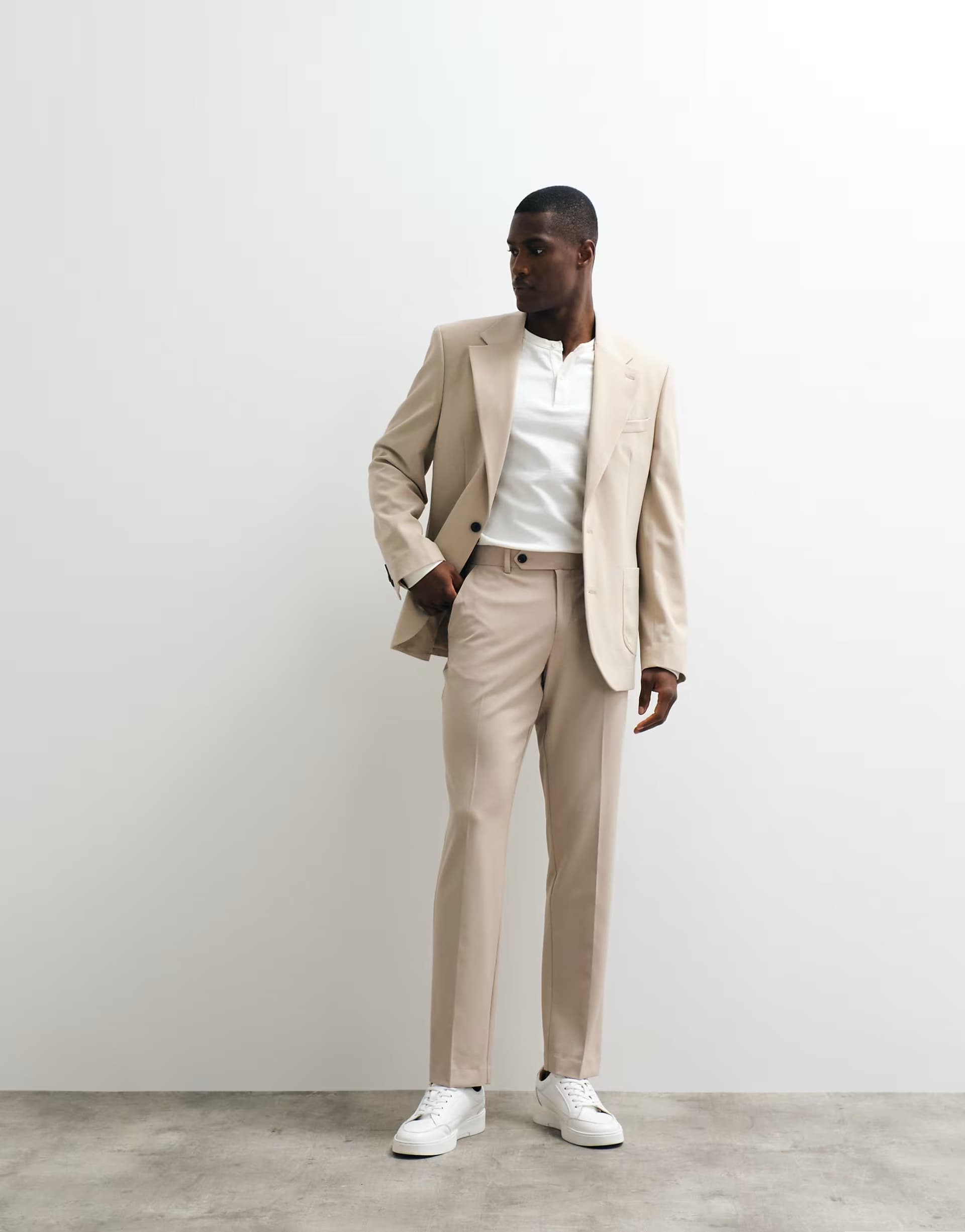 ASOS ASOS DESIGN FlexMax™ slim suit trousers in stone