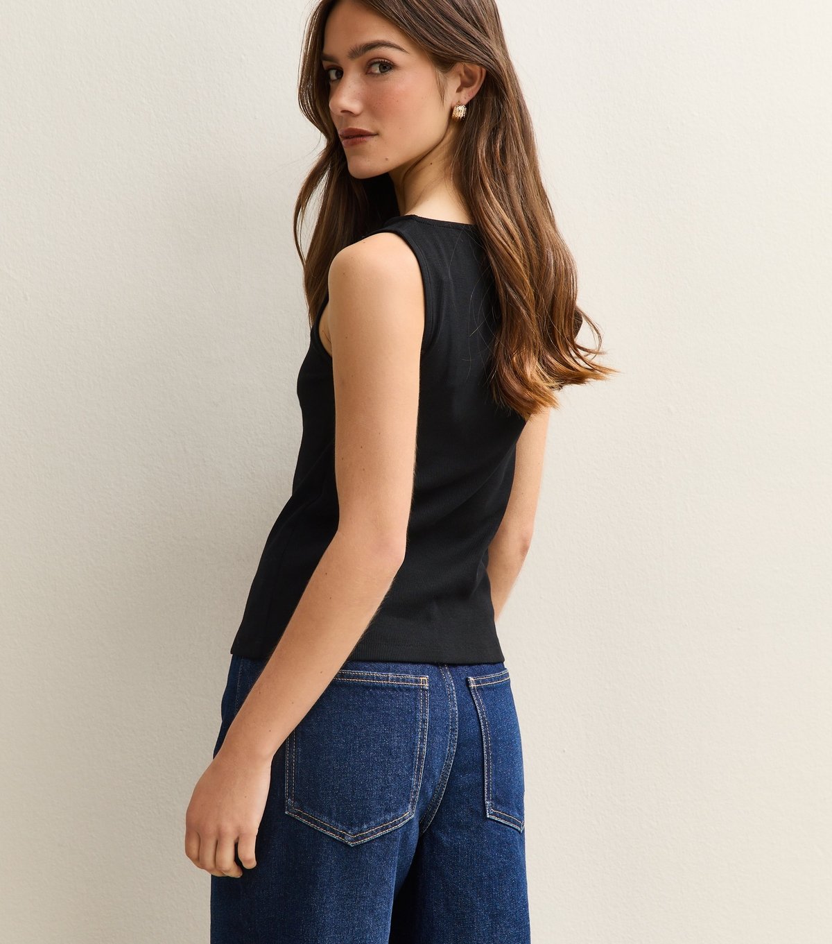 New Look Women's Petite Black Button Through Tank Top New Look - 4