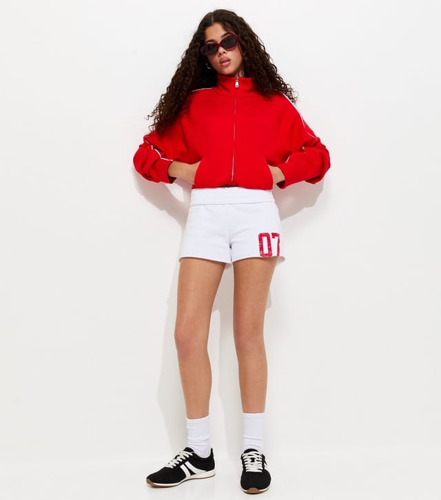 New Look Girls' White 07 Logo Jersey Shorts New Look - 2