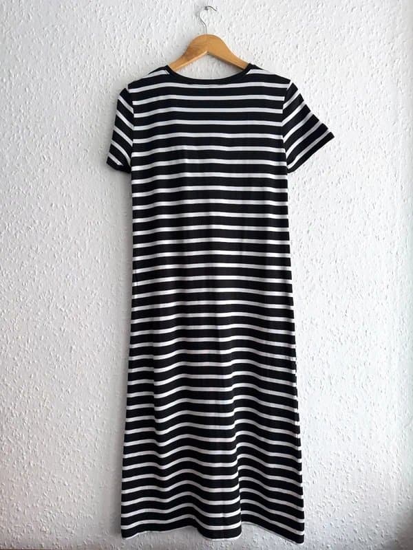 Uniqlo Women's Uniqlo Airism Built in Bra Striped Midi Cotton Blend Dress - Size S