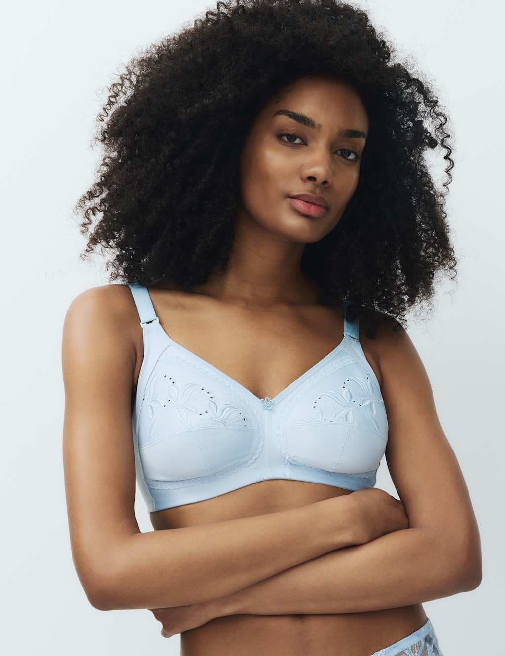 Marks & Spencer M&S Embroidered Total Support Full Cup Bra A-K Pale Blue