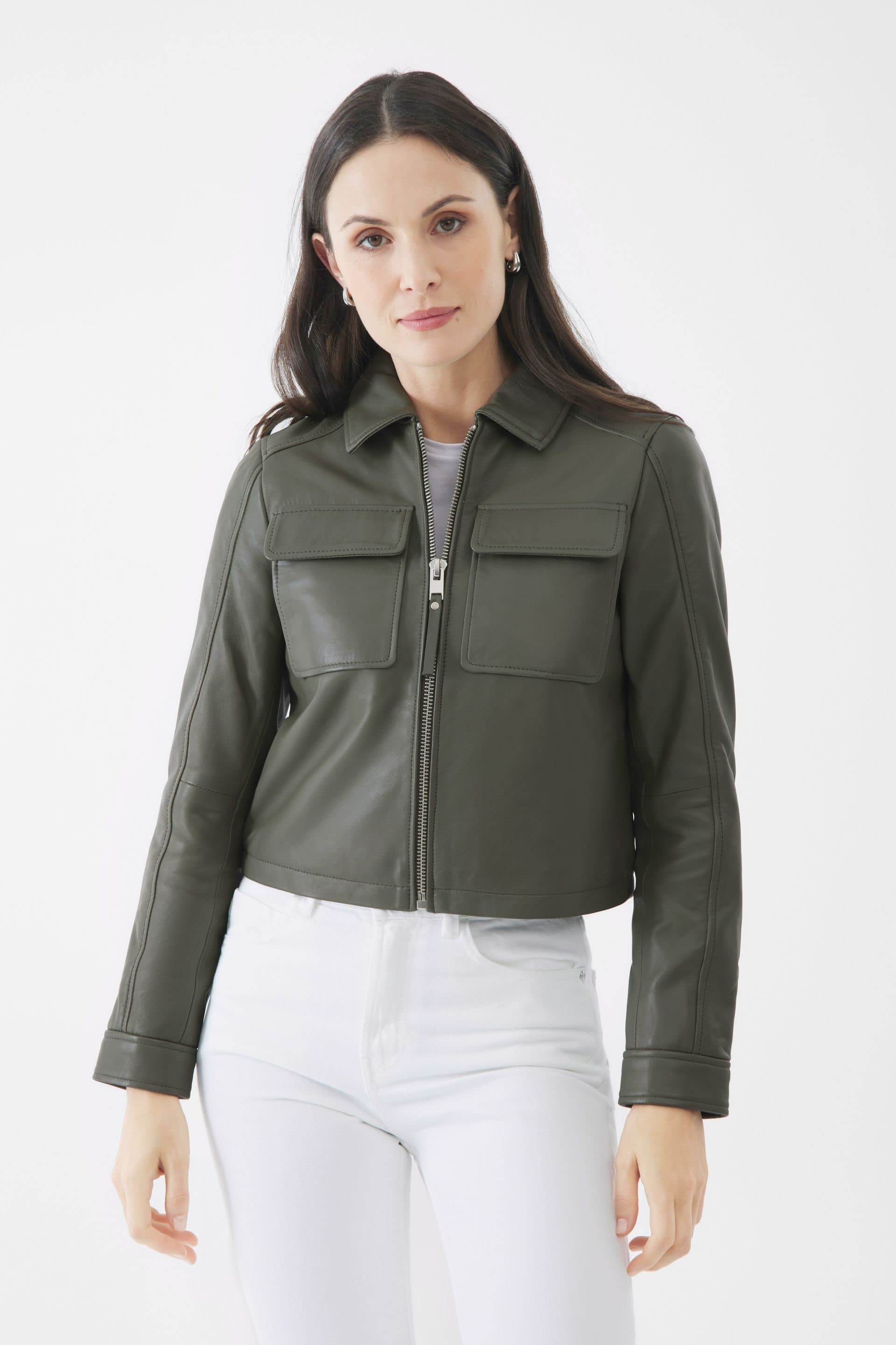 Bolongaro Trevor Bolongaro Trevor Dark Olive Leather Jacket