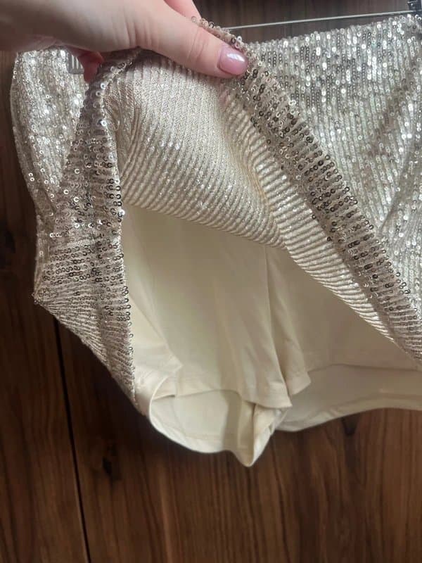 Bershka Bershka champagne gold sequin skort