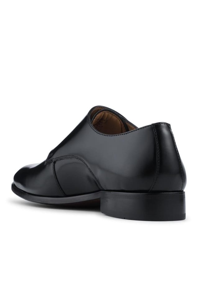 Jones Bootmaker Jones Bootmaker Men's Naveen Smart Leather Monk Strap Shoes in Black - 3