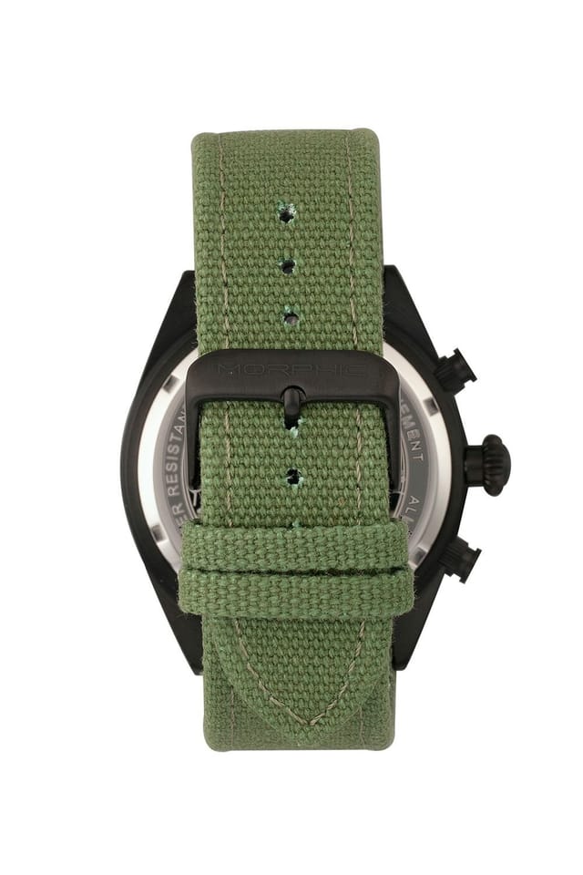 Morphic Morphic Men's M53 Series Chronograph Fiber-Weaved Leather-Band Watch with Date in Olive - 2