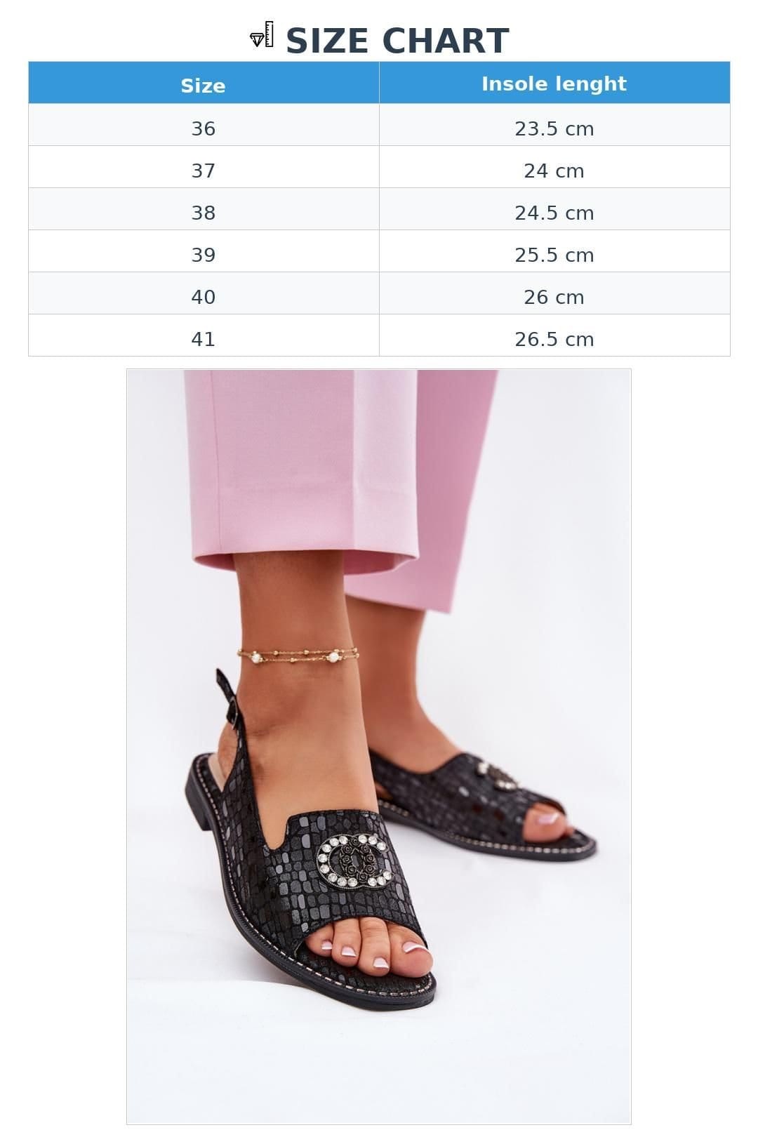 Love Lace Love Lace Women's Suede Flat Sandals with Buckle Closure & Comfort Insole in Black - 4