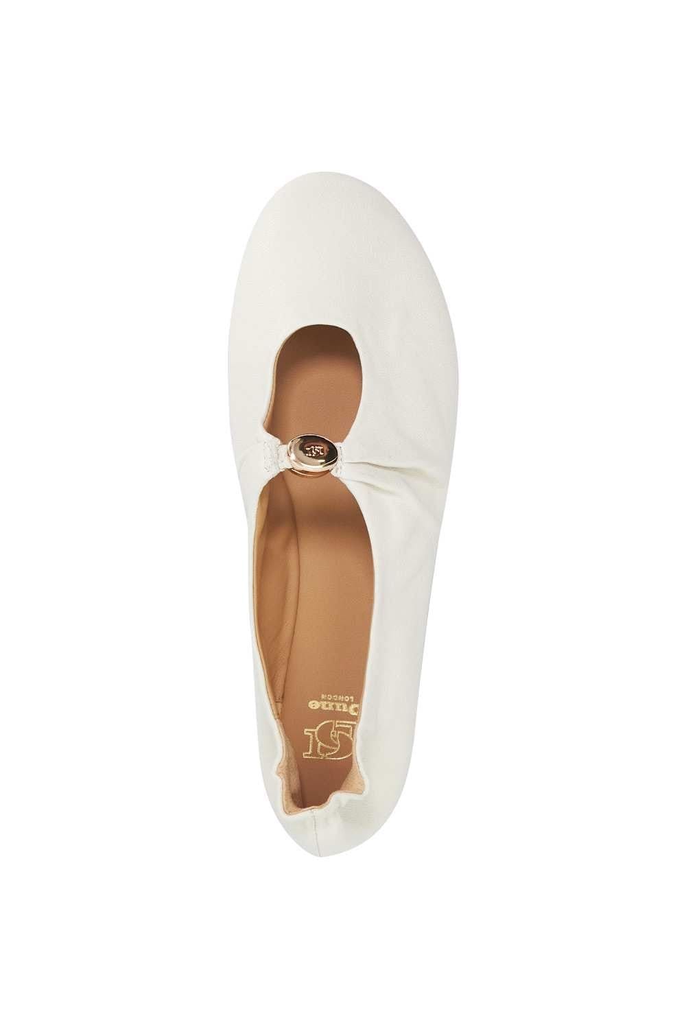 Dune London Dune London Women's 'Havella' Leather Ballet Pumps in Natural - 4