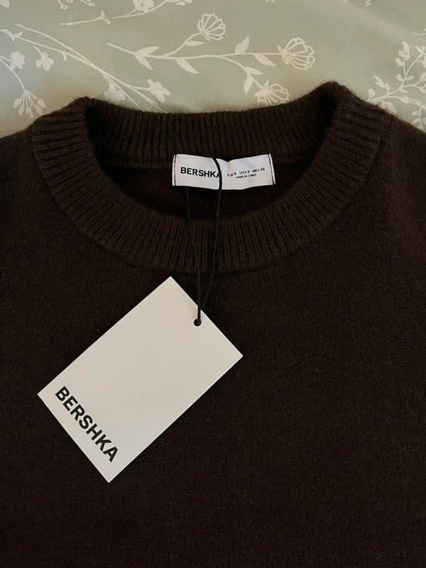 Bershka Chocolate Brown Knitted Jumper