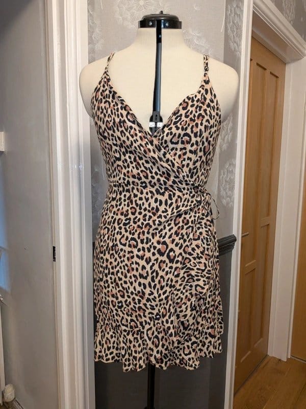 Bershka Cheetah Print Wrap Dress