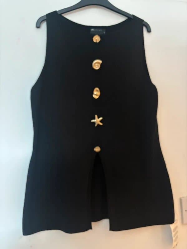 ASOS Knitted waistcoat with gold sea themed buttons
