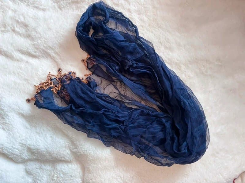 ASOS Navy chiffon neck scarf