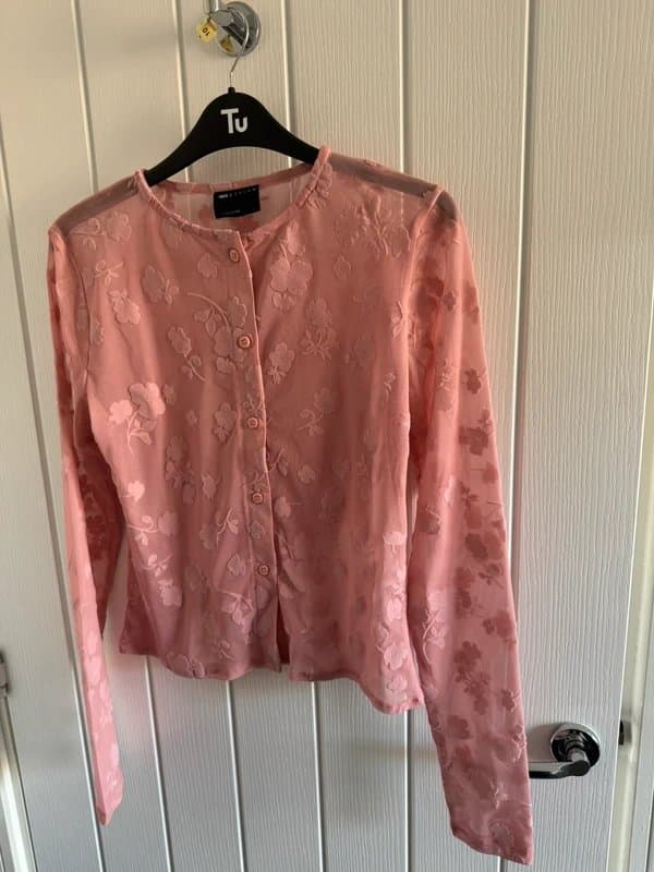 ASOS ASOS Pink Floral Devoré Cardigan