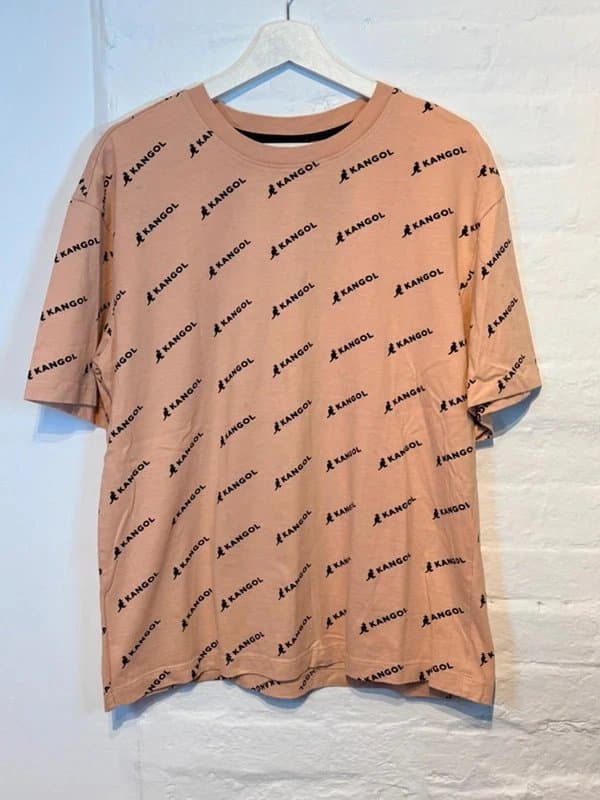 Kangol Vintage Kangol T-Shirt Apricot Orange 100% Cotton UK 14 Oversized