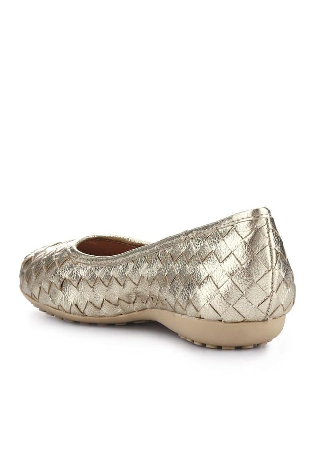 Bellissimo Bellissimo Women's Leather Cushioned Pumps in Gold - 3