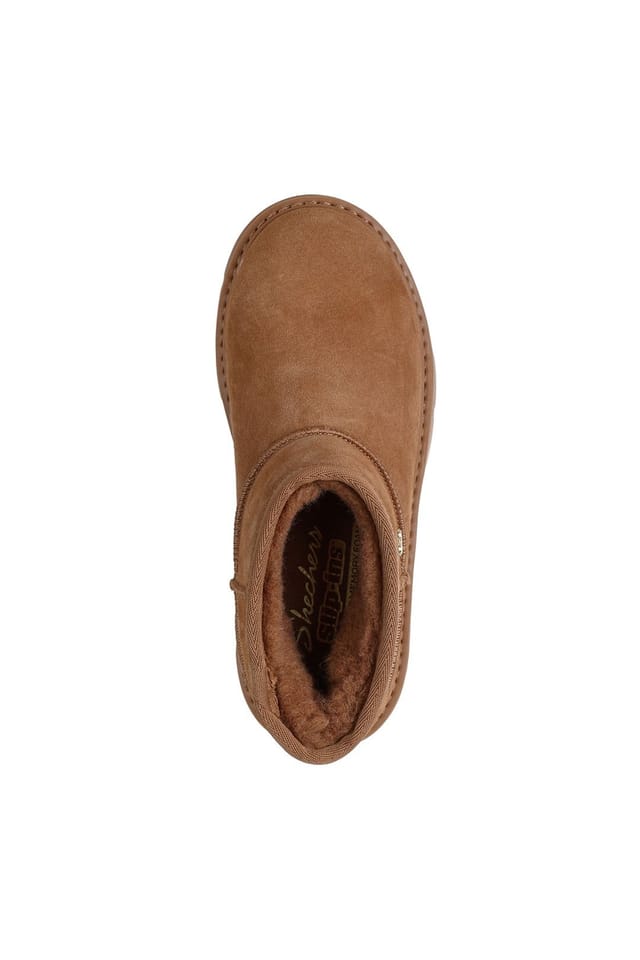 Skechers Skechers Women's Keepsakes Cozy Slip-Ins Memory Foam Mini Boots - Tan in Chestnut - 2