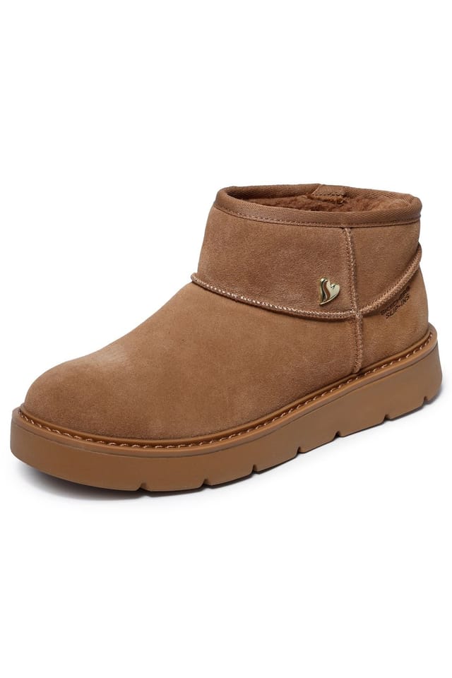 Skechers Skechers Women's Keepsakes Cozy Slip-Ins Memory Foam Mini Boots - Tan in Chestnut - 3