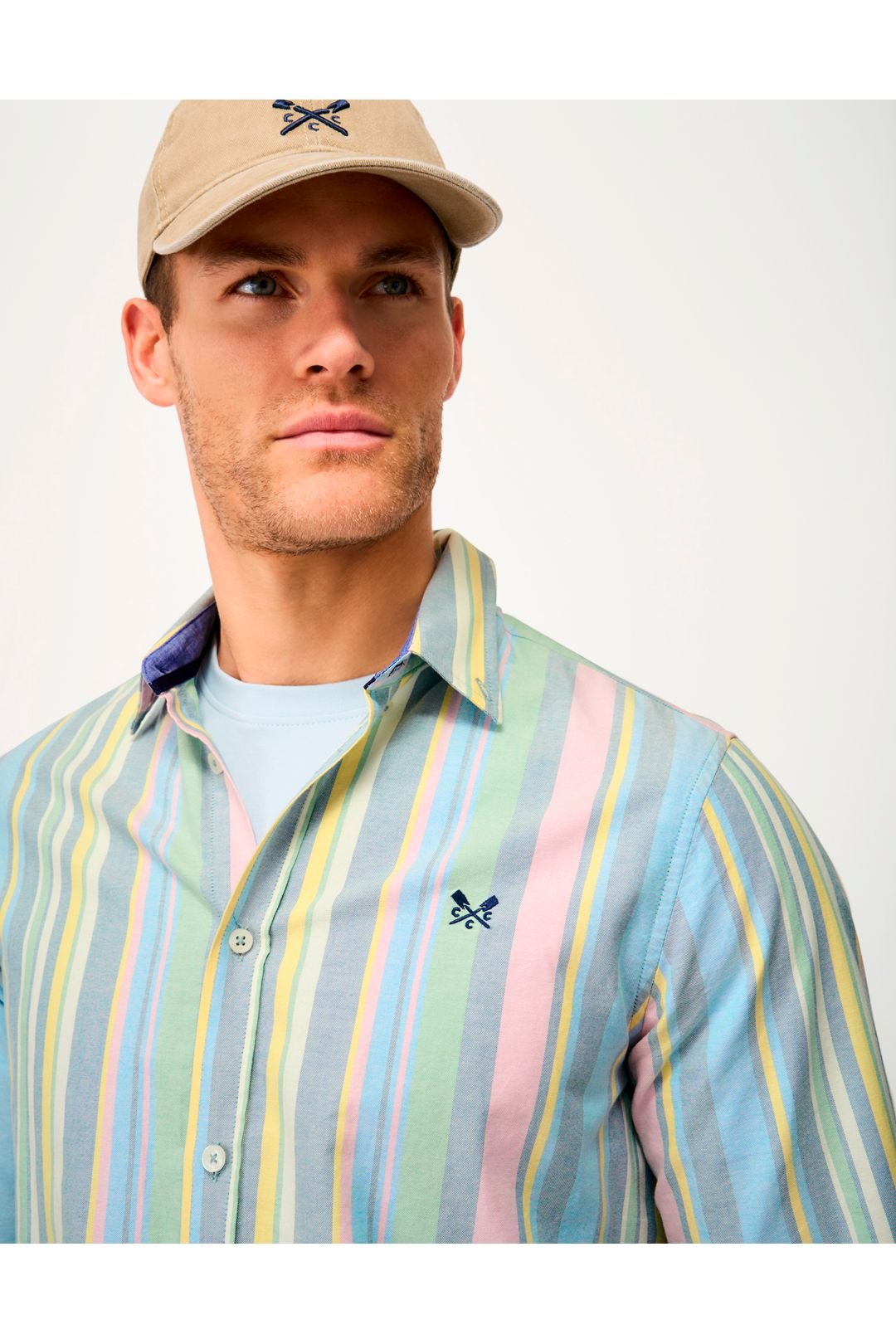 Crew Clothing Crew Clothing Men's Willow Stripe Classic Fit Oxford Pink - 3