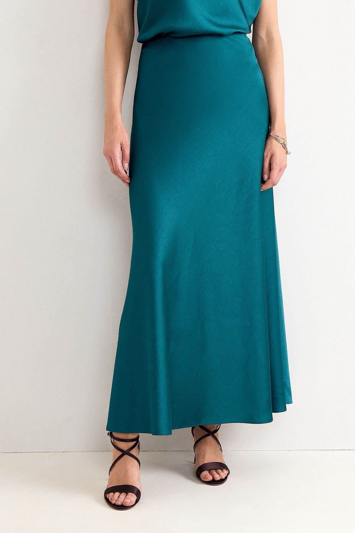 Phase Eight Phase Eight Women's Saskia Satin Maxi Skirt in Teal