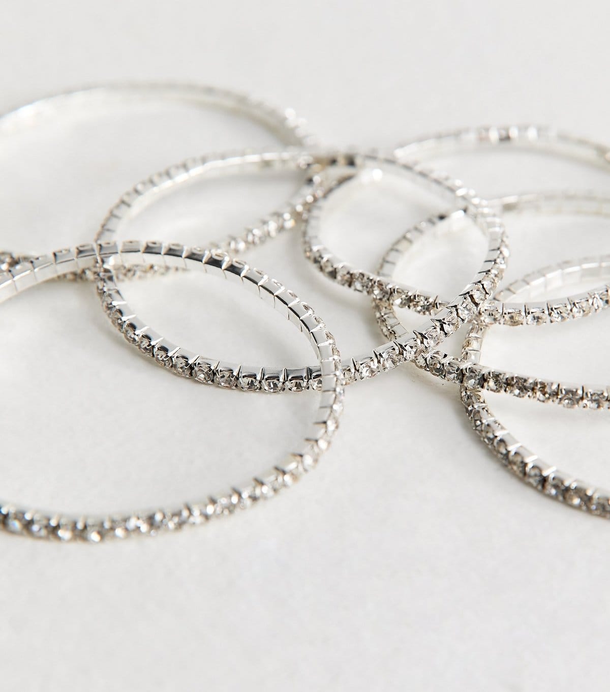 New Look Pack of 6 Silver Tone Gem Embellished Stretchy Bracelets New Look - 4