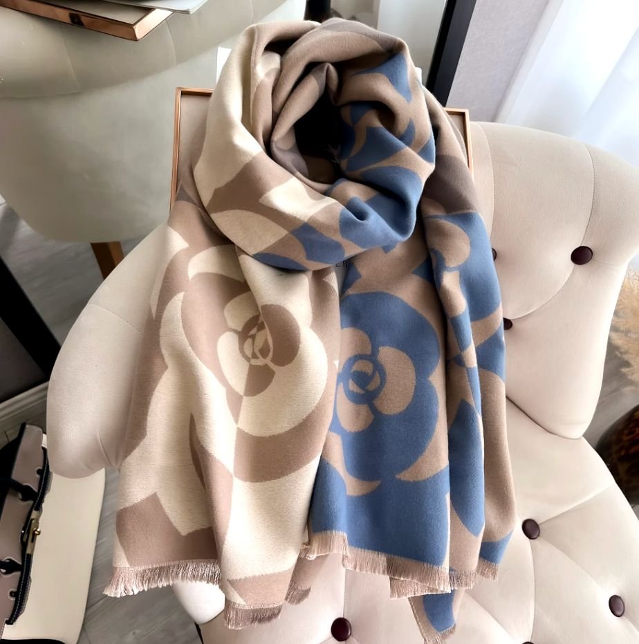 Lemon Daisy Accessories Lemon Daisy Accessories Women's Harriet Winter Scarf Shawl in Blue - 3