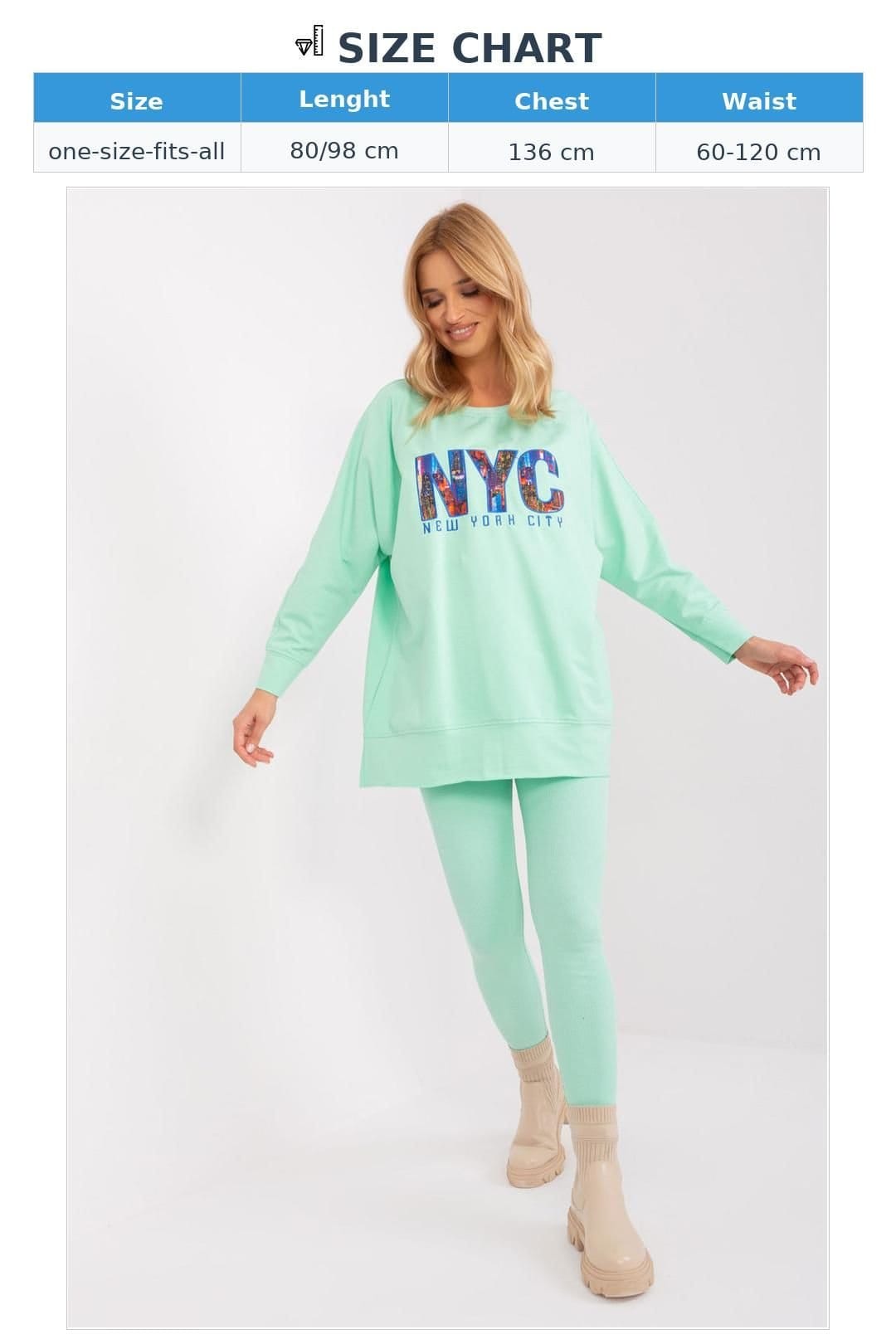 Love Lace Love Lace Women's Cotton Blend Sweatshirt & High Waist Legging Set in Green - 4