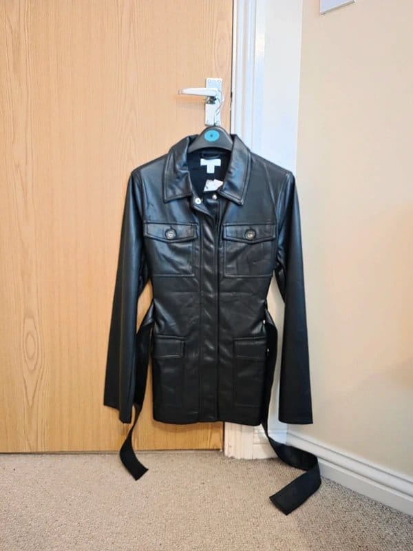 Topshop Black Faux Leather Jacket/Shacket