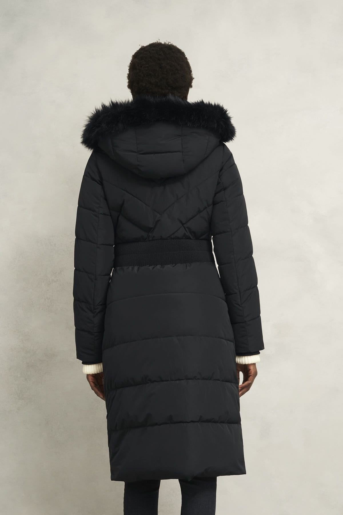 Hobbs London Hobbs London Women's Amalie Longline Puffer Coat in Black - 4